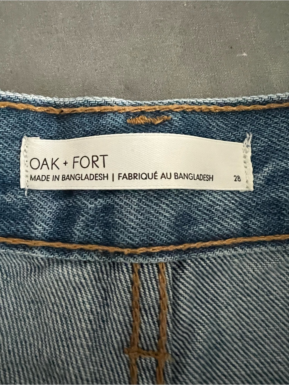 Oak + Fort Wide Leg Jeans Split Hem High Rise Organic Cotton Size 28 - Picture 5 of 8